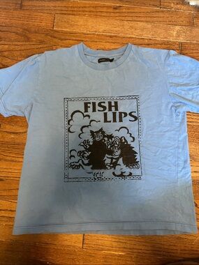 Fish Lips Blue Graphic Pet Fish T-Shirt